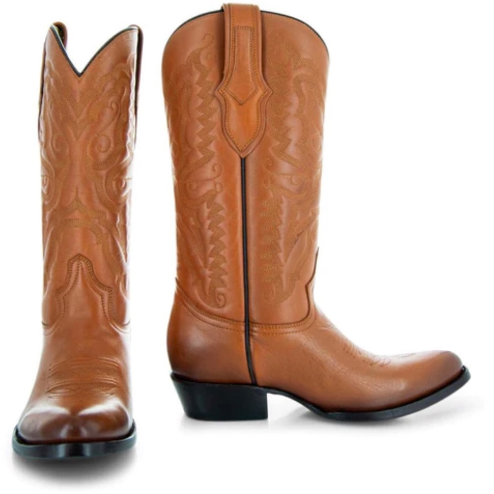 Cowboy Dress Boots Tony Lama Classic dress Round-Toe Boots H7001-Tan